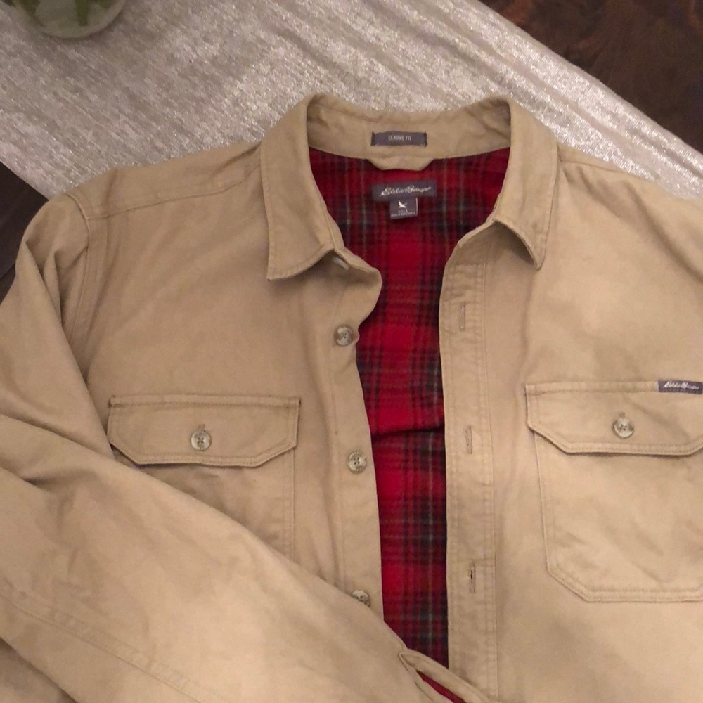 Eddie Bauer fleece-lined luxury barn shirt